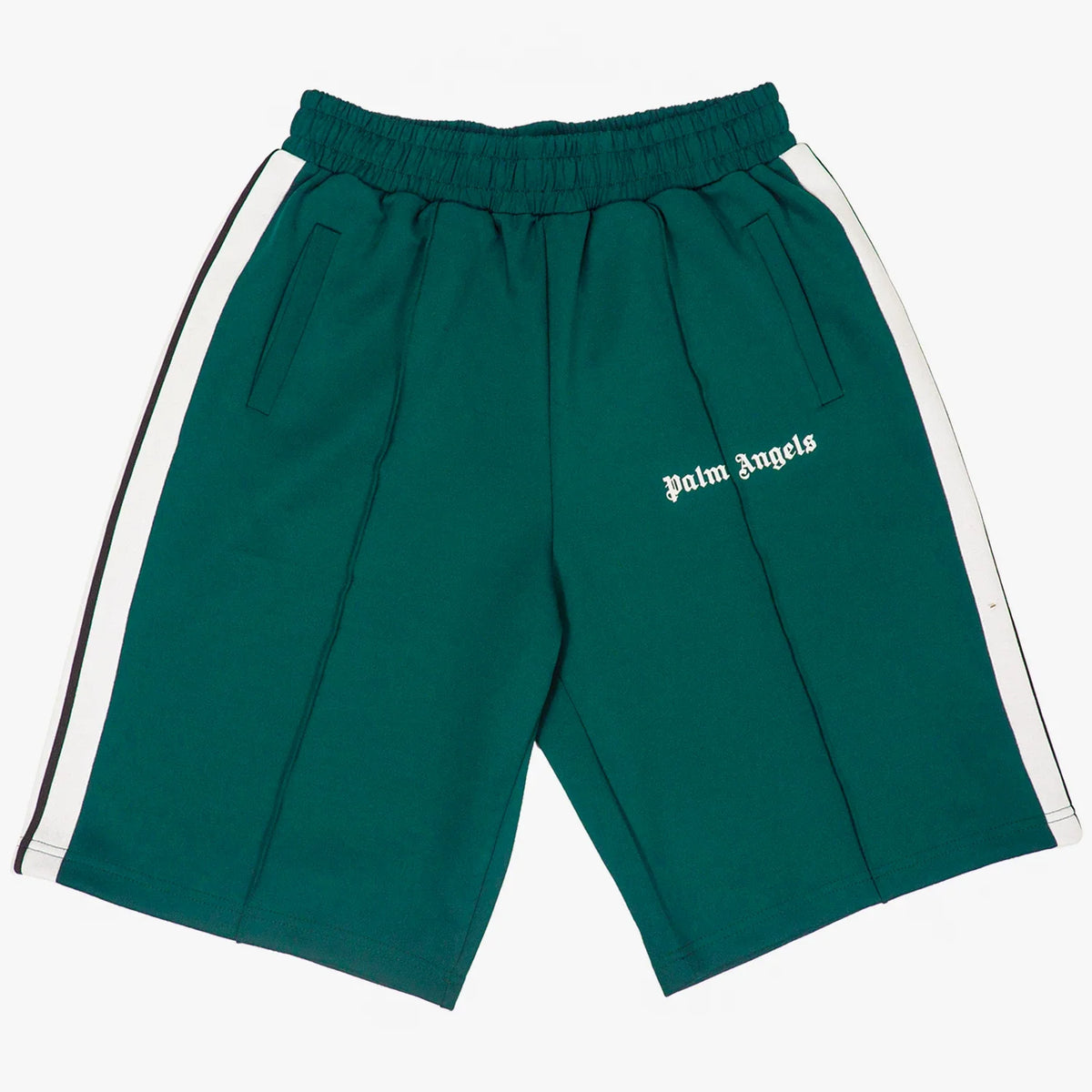 Palm Angels Classic Track Shorts - Dark Green/White
