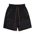 RHUDE Tonal Script Logo Drawstring Athletic Shorts - Black